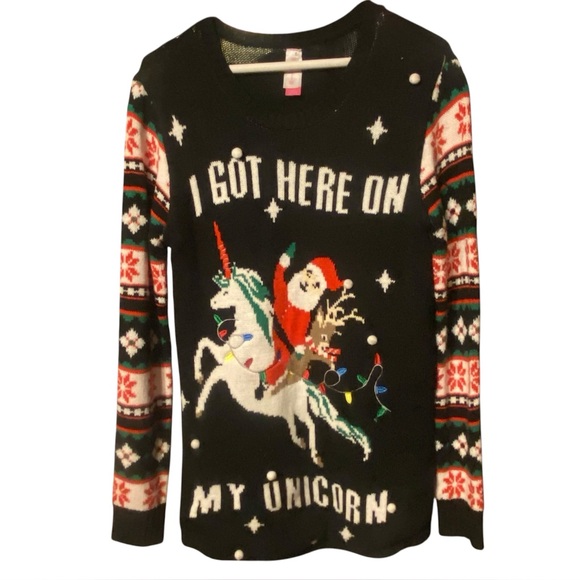 tag omitted Sweaters - Christmas Sweater Women L Unicorn Knit Pullover L 11-13
